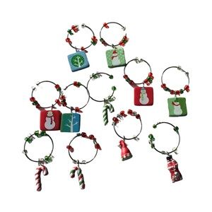 Set of 11 Holiday Beverage / Wine Glass Markers